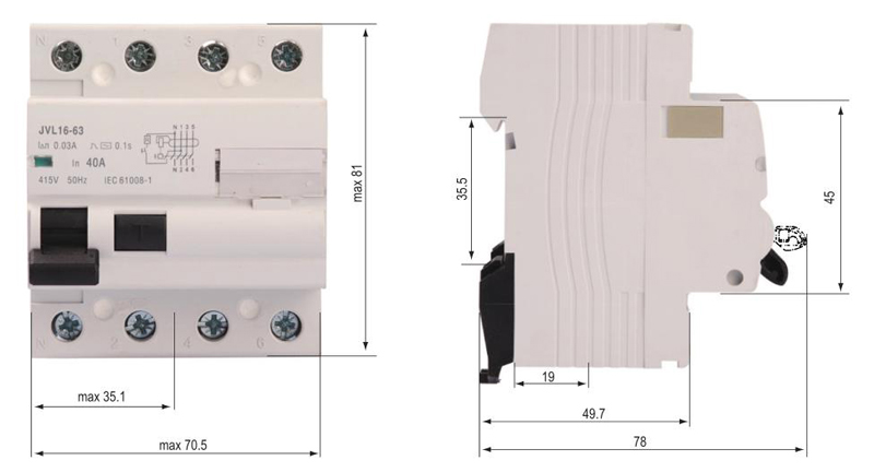 RCCB circuit breaker parameters