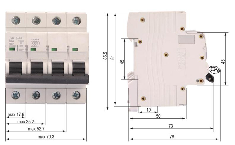 JVM16-125 miniature circuit breaker parameter