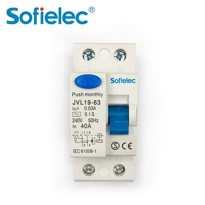 4.5kA JVL19-63 Sofielec Economic RCCB 1P+N 3P+N A,ACtype Residual Current Circuit Breaker