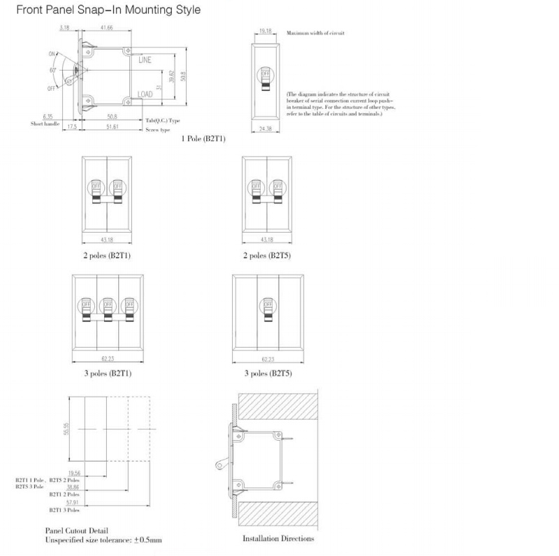 Front Panel Snap-in Mounting Style