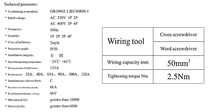 Technical parameter＆Wiring diagram