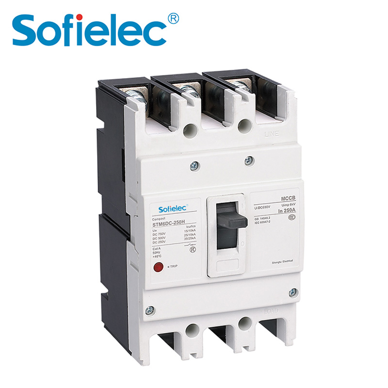 STM6DC series moulded-case DC circuit breaker 800A Residual Current Operated mccb 3P 4P Circuit Breakers RCCB