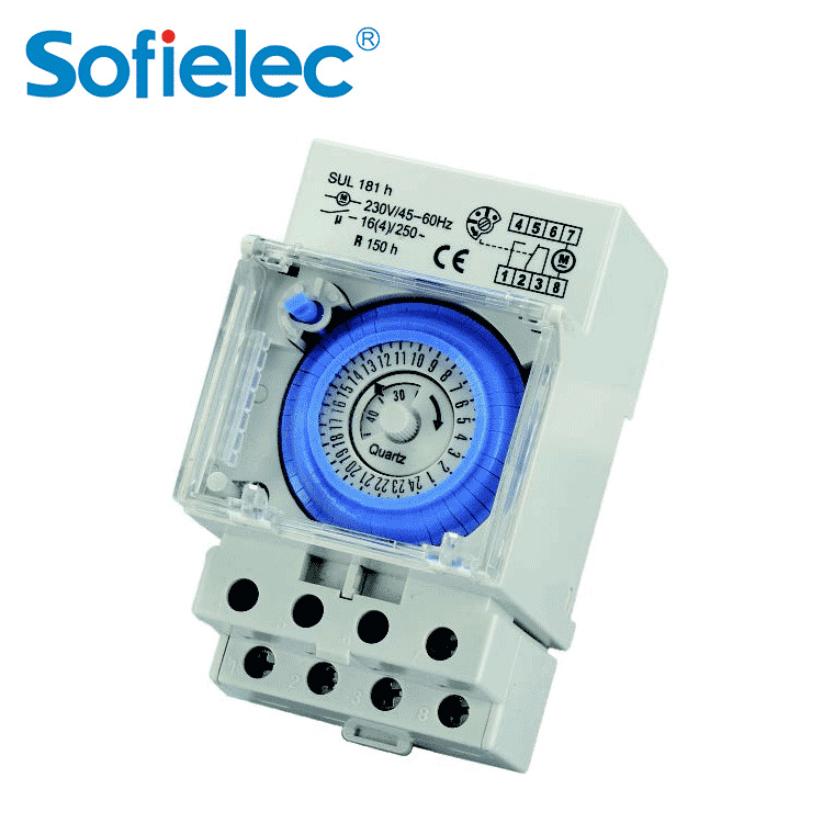 Theben SUL181D Analog Time Switch – Daily Program, 1 Channel, DIN Rail Mount – 200hr Battery Backup