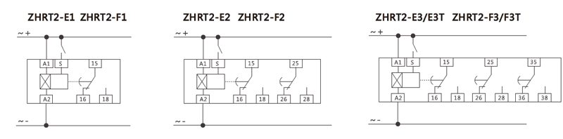 Wiring Diagram:ZHRT2-E1 ZHRT2-F1;ZHRT2-E2 ZHRT2-F2,ZHRT2-E3/E3T  ZHRT2-F3/F3T