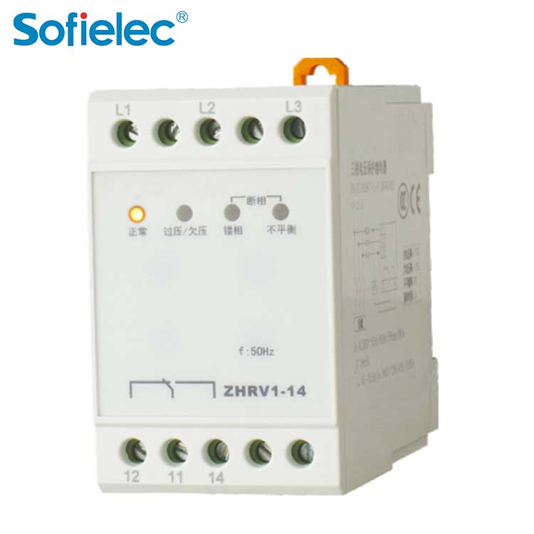 ZHRV1-14 Sofielec under over voltage control,cnc phase sequence module device relay