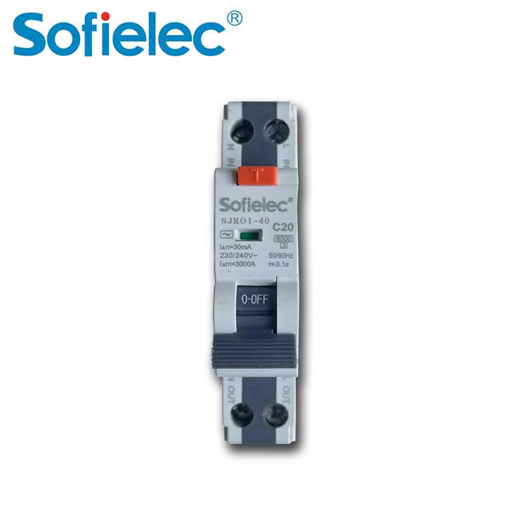 Sofielec SJRO1-40 18mm Single Module  6KA 1P+N  RCBO 