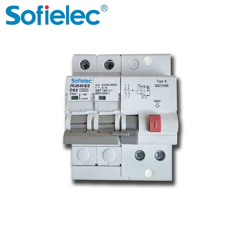 JVL29-63 Italy Hot Sale residual circuit breaker 1P+N RCBO  B type